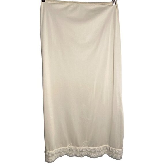VINTAGE CREAM MAXI SLIP WITH SIDE SPLIT - Picture 2 of 5